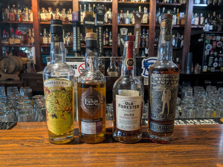 The Firkin, Compass Box, Old Forester, and Redwood Empire