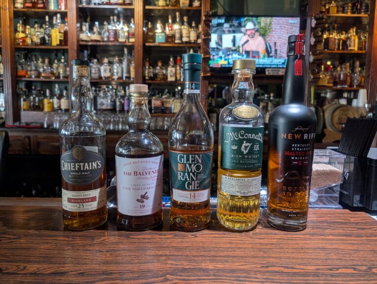 Glenmorangie, Balvenie, McConnell’s, New Riff, and Glenturret
