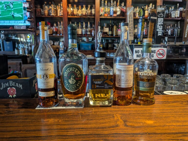 Tomatin, Bladnoch, Shenk’s, Bomberger’s, and Michter’s